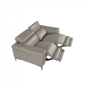 PIZARRA prémium bőr relax kanapé - 2 személyes - szürke