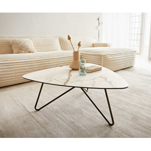 HOGAN prémium kerámia dohányzóasztal - márvány - 88cm DELIFE