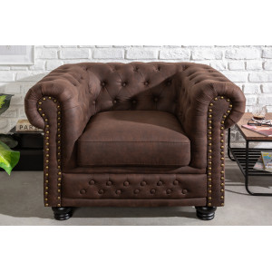 CHESTERFIELD design fotel - vintage barna INVICTA