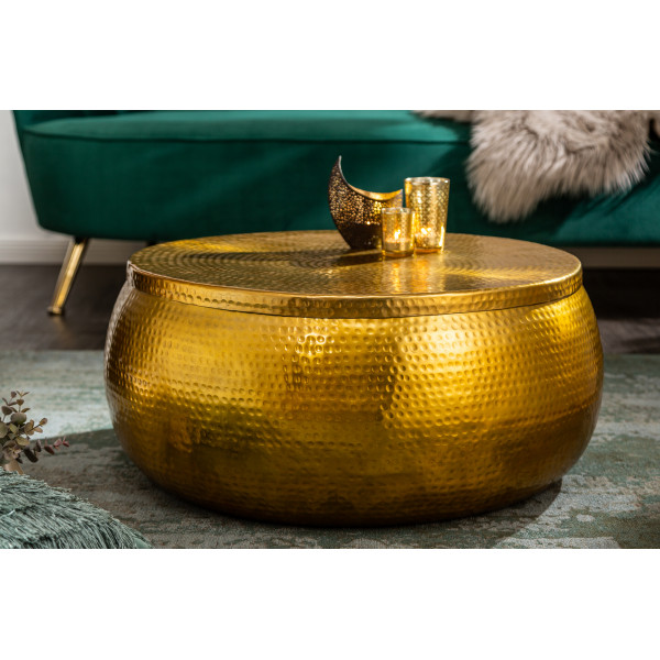 ORIENT STORAGE fém dohányzóasztal - arany