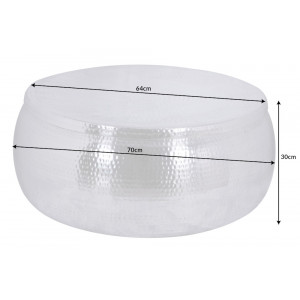 ORIENT STORAGE fém dohányzóasztal - ezüst