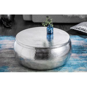 ORIENT STORAGE fém dohányzóasztal - ezüst INVICTA