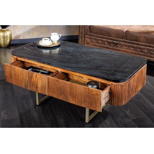 VILAS MARBLE exkluzív mangófa dohányzóasztal - 110cm INVICTA