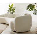 LARNA modern kanapé - beige/szürke bouclé - 260cm