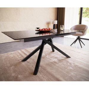 MILTON prémium üveg bővíthető étkezőasztal - 180-220cm