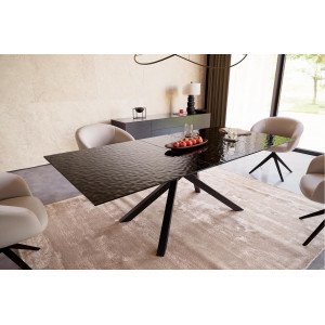 MILTON prémium üveg bővíthető étkezőasztal - 180-220cm DELIFE