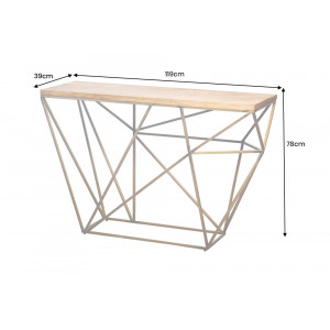 DIAMOND-II modern mangófa konzolasztal - 120cm