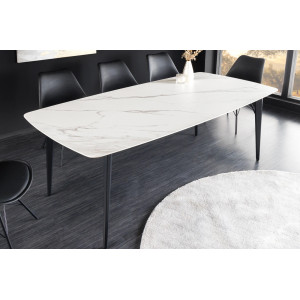 MILANO design kerámia étkezőasztal - 160/180cm - fehér INVICTA