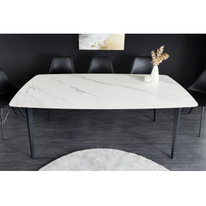 MILANO design kerámia étkezőasztal - 160/180cm - fehér
