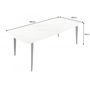 MILANO design kerámia étkezőasztal - 160/180cm - szürke