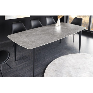 MILANO design kerámia étkezőasztal - 160/180cm - szürke INVICTA