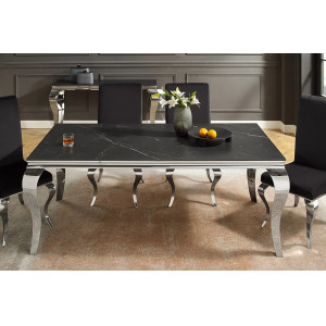 MODERN BAROCK design étkezőasztal -180cm - fekete márvány