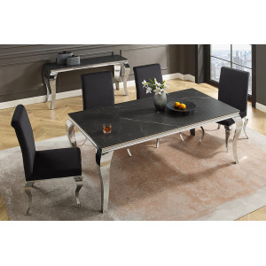 MODERN BAROCK design étkezőasztal -180cm - fekete márvány INVICTA