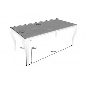 MODERN BAROCK design étkezőasztal -180cm - fekete márvány