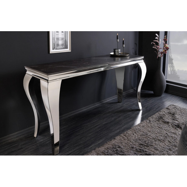 MODERN BAROCK design konzolasztal - 145cm - fekete márvány