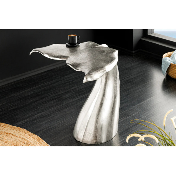 WHALE design fém lerakóasztal - 56cm - ezüst