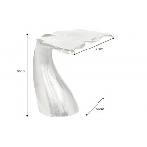 WHALE design fém lerakóasztal - 56cm - ezüst
