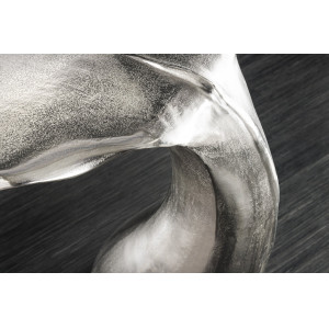 WHALE design fém lerakóasztal - 56cm - ezüst