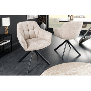 PAPILLON design forgatható bouclé szék - beige INVICTA