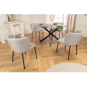 LYON modern bouclé szék - kék INVICTA