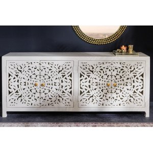 MARRAKESH-II design mangófa komód- 170cm - fehér INVICTA