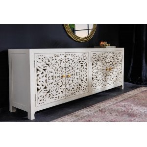 MARRAKESH-II design mangófa komód- 170cm - fehér INVICTA