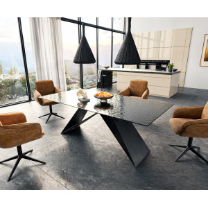 GIORDANO prémium üveg  étkezőasztal - 200cm