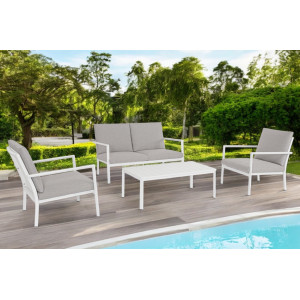 KENNETH prémium kültéri szett - fehér/szürke BIZZOTTO