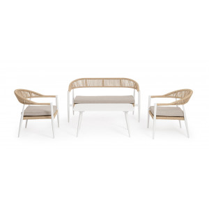 JANDIA prémium kültéri szett - fehér/beige BIZZOTTO