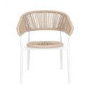 GAIDA modern kültéri szék - beige/fehér