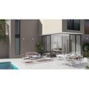 NEBULA prémium kültéri étkezőasztal - 160cm - fehér