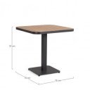ZELMAR modern kültéri étkezőasztal - 75cm - antracit