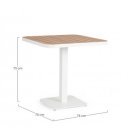 ZELMAR modern kültéri étkezőasztal - 75cm - fehér