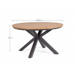 ZELMAR ROUND modern kültéri étkezőasztal - 130cm - antracit Étkezőasztalok
