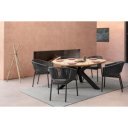 PALMDALE ROUND prémium teakfa kültéri étkezőasztal - 160cm - antracit