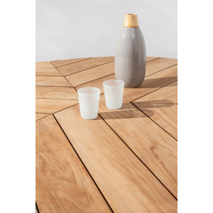 PALMDALE ROUND prémium teakfa kültéri étkezőasztal - 160cm - fehér