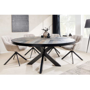 MOUNTAIN SOUL különleges kőfurnéros étkezőasztal - 120/140cm INVICTA
