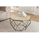 DIAMOND modern travertin dohányzóasztal - 70cm - réz