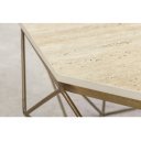 DIAMOND modern travertin dohányzóasztal - 70cm - réz