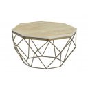 DIAMOND modern travertin dohányzóasztal - 70cm - réz