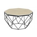 DIAMOND modern travertin dohányzóasztal - 70cm - fekete