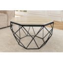 DIAMOND modern travertin dohányzóasztal - 70cm - fekete