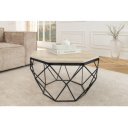 DIAMOND modern travertin dohányzóasztal - 70cm - fekete