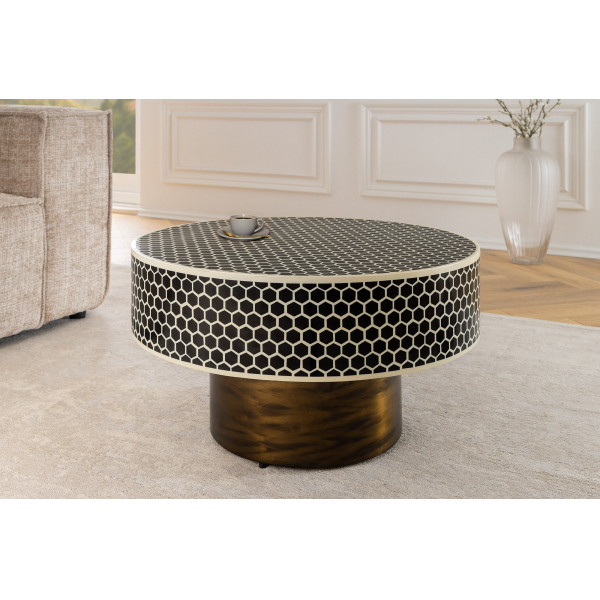 HARMONY NATURE modern csont dohányzóasztal - 60cm