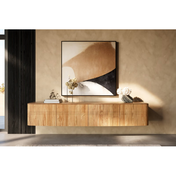 NIAGARA prémium akác fali TV-szekrény - 220cm