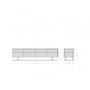 NIAGARA prémium akác TV-szekrény - 220cm