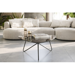 HOGAN prémium kerámia dohányzóasztal - barna - 88cm DELIFE