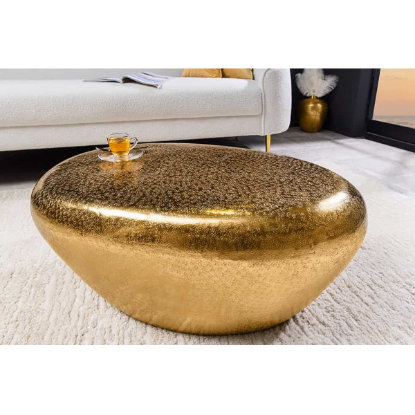 STONE modern fém dohányzóasztal - arany - 75cm