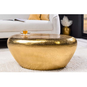 STONE modern fém dohányzóasztal - arany - 75cm