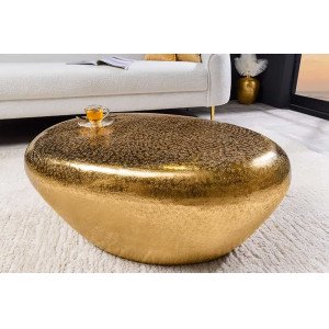 STONE modern fém dohányzóasztal - arany - 75cm INVICTA